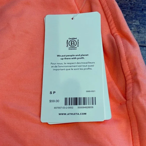 Athleta Shorts Womens Small Orange Balance 4 Inch Shortie Pockets Vaca Beach NEW - Picture 5 of 14